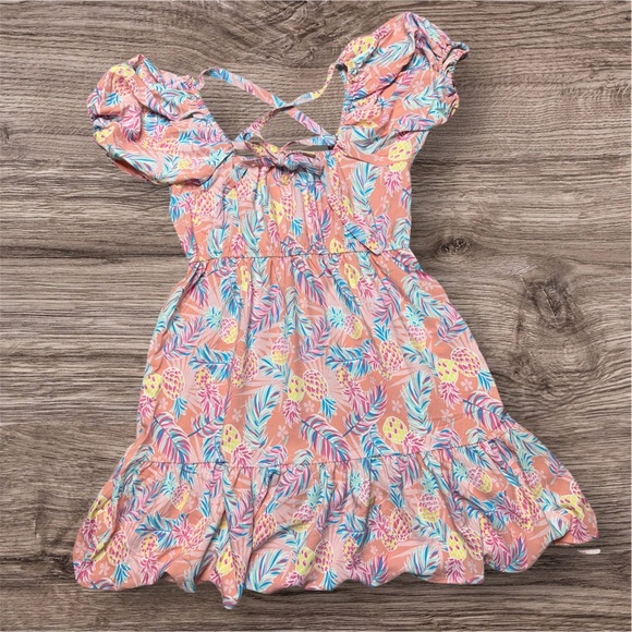 Simply Southern Tie Back Pineapple Print Dress - Size Medium - Picture 3 of 8